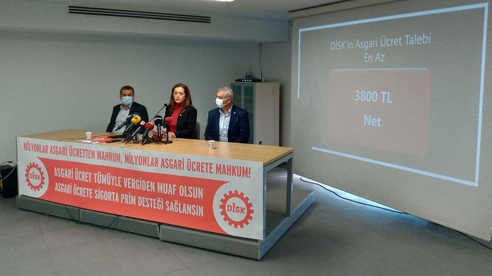 DİSK: &ldquo;Asgari &uuml;cret vergiden muaf tutulmalı ve en az 3 bin 800 TL olmalı&rdquo;