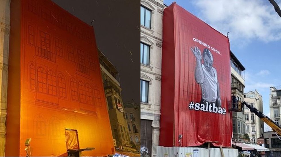 İBB, tarihi binaya asılan Nusret posterini kaldırdığını duyurdu
