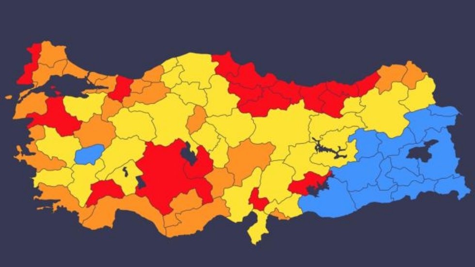 Risk haritasında kırmızıya d&ouml;nmesi beklenen iller