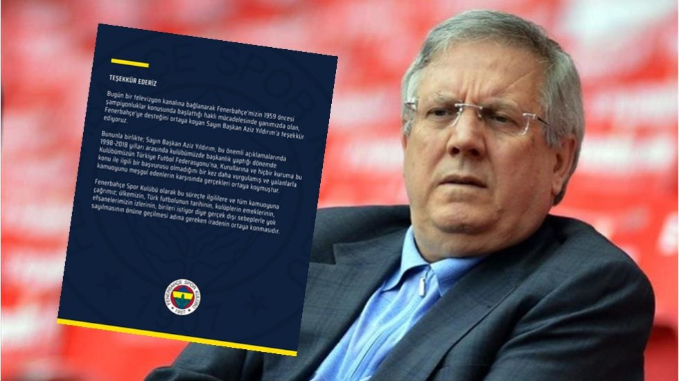 Fenerbahçe'den efsane Başkan Aziz Yıldırım'a teşekkür