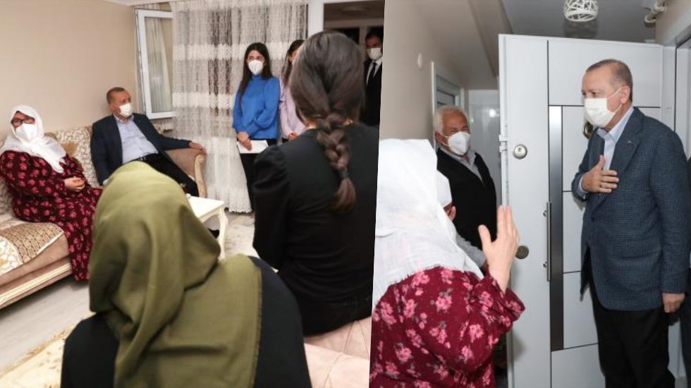 Erdoğan'ın ziyaret ettiği yurttaş: Torunlarıma baş&ouml;rt&uuml; getirdi, onlar da &ouml;rt&uuml;necek