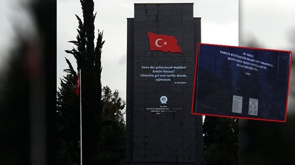 Şehitlik Anıtı'ndan Atat&uuml;rk&rsquo;&uuml;n adını &ccedil;ıkardılar