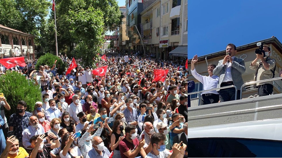 İmamoğlu&rsquo;ndan G&ouml;lbaşı&rsquo;na miting gibi ziyaret