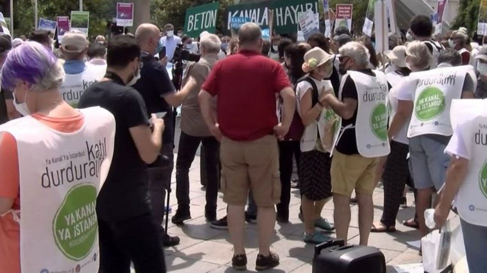 İstanbul'da 'Kanal İstanbul' protestosu