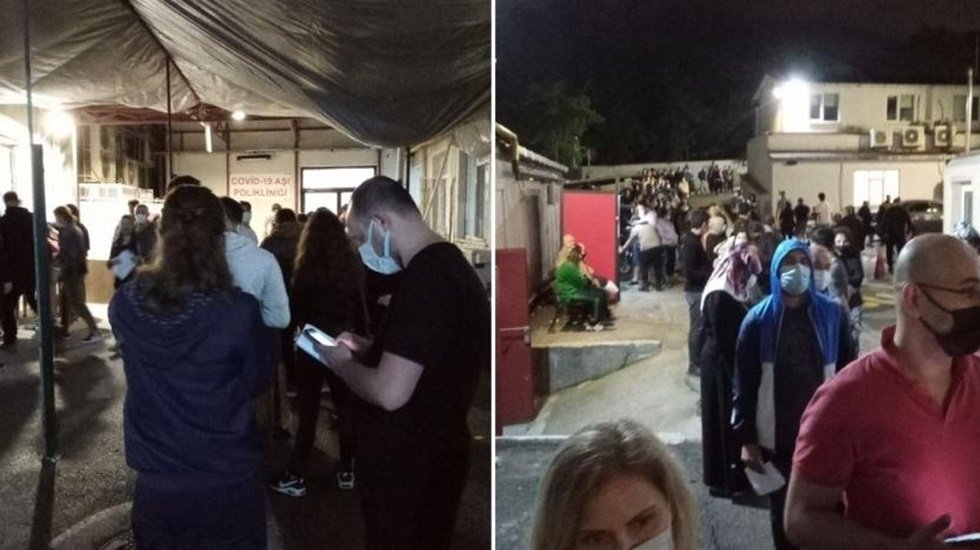Randevu alıp aşı olmaya gelenler bir saat bekletildikten sonra evlerine yollandı