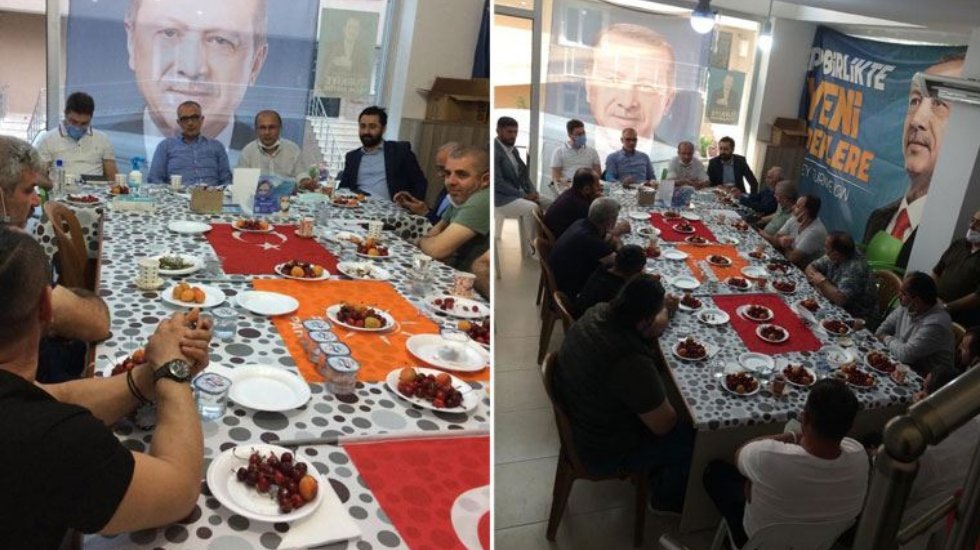 Yok artık! AKP teşkilatında T&uuml;rk bayrağını sofra &ouml;rt&uuml;s&uuml; yaptılar!