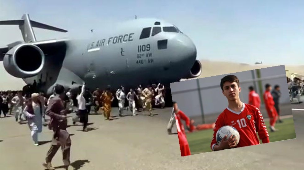 Afgan futbolcunun u&ccedil;ağının iniş takımları arasında korkun&ccedil; &ouml;l&uuml;m&uuml;
