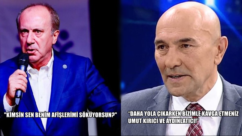 Muharrem İnce ile Tun&ccedil; Soyer arasında &lsquo;afiş&rsquo; atışması