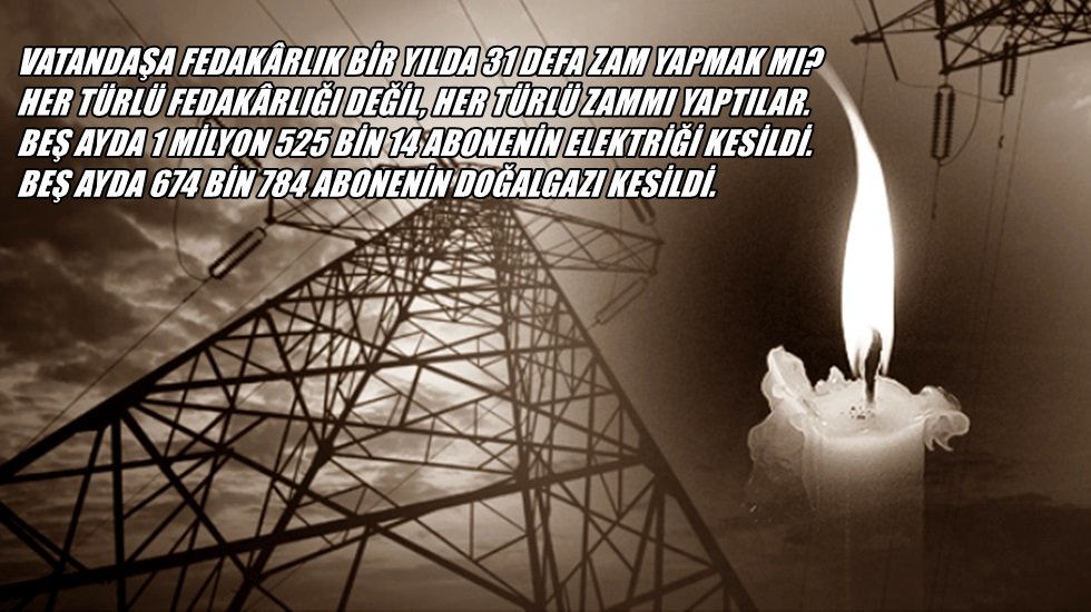 CHP elektrik ve doğalgaz kesintilerini raporlaştırdı