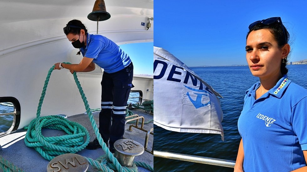 İZDENİZ&rsquo;in ilk kadın g&uuml;verte personeli: &ldquo;Erkeğin yaptığı her işi kadın da yapar&rdquo;