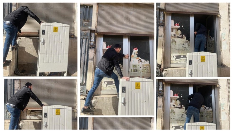 DEDAŞ d&uuml;kkan girişini elektrik panosuyla kapattı