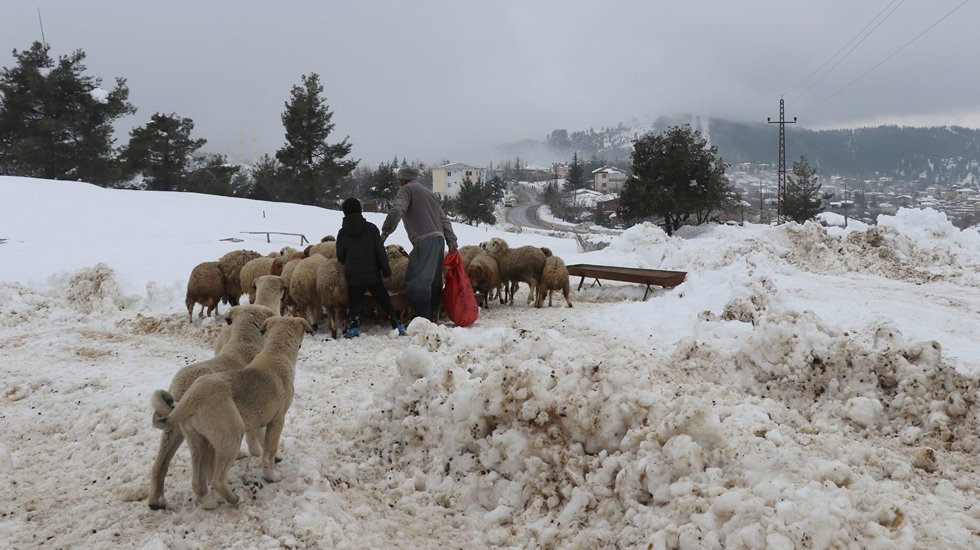 B&uuml;y&uuml;kşehir ekiplerinin kentin y&uuml;ksek kesimlerindeki kar m&uuml;cadelesi s&uuml;r&uuml;yor