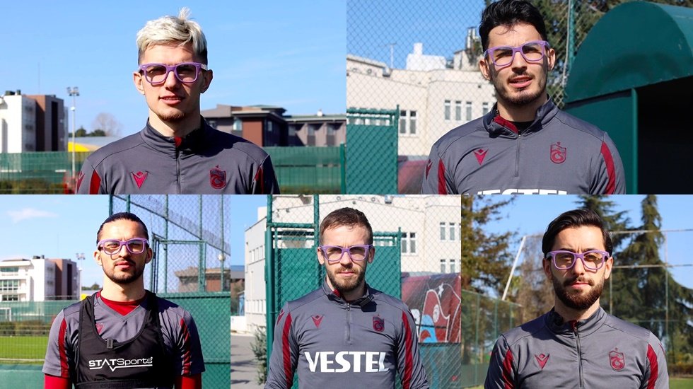 Trabzonsporlu futbolcular mor gözlüklerle epilepsi için baktı