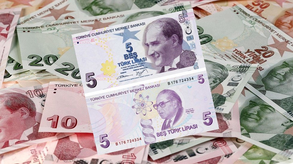 Yeni 5 TL'ler bug&uuml;nden itibaren tedav&uuml;lde