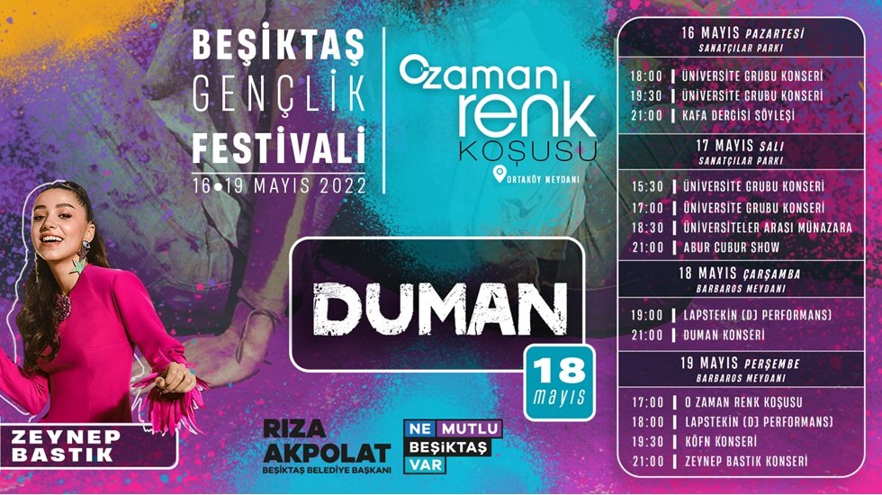 Beşiktaş’ta 19 Mayıs Bayramı ‘Gençlik Festivali’ ile kutlanacak