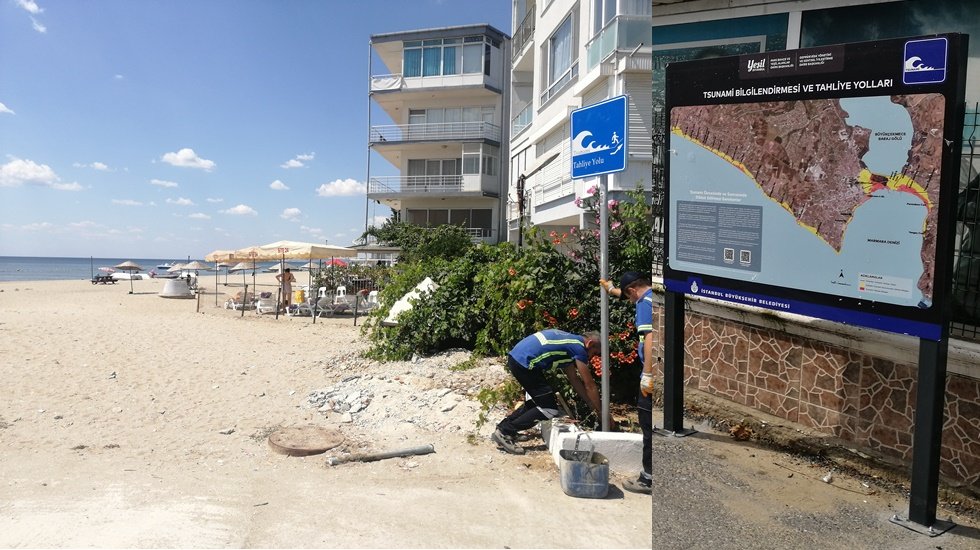 İstanbul sahilleri tsunami tabelaları ile donatıldı