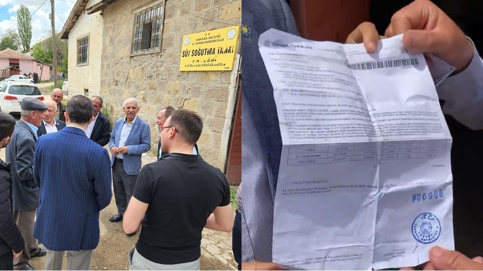 Trakt&ouml;r ve hayvanları icrada giden &ccedil;ift&ccedil;i: Batışımızı kutluyoruz, ekmeği karneyle alıyoruz!