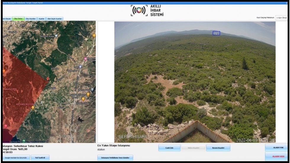 Urla&rsquo;daki orman yangınını &ldquo;Akıllı İhbar Sistem&rdquo; tespit etti
