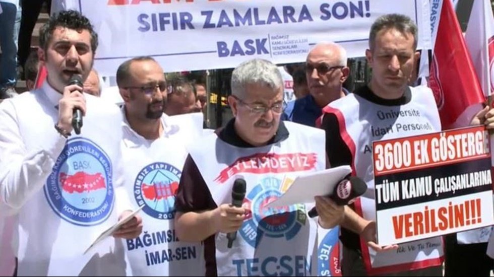 Bask&rsquo;tan Ankara&rsquo;da enflasyon farkı protestosu: 'Enflasyon farkı zam değildir'