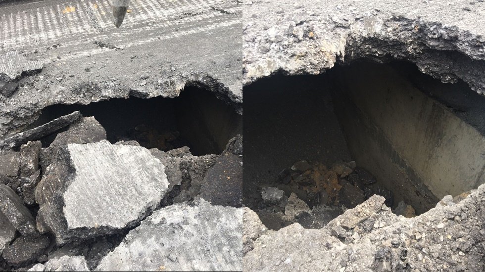 Hafta başında trafiği kapanan yolda, beş günde iki çökme tespit edildi.