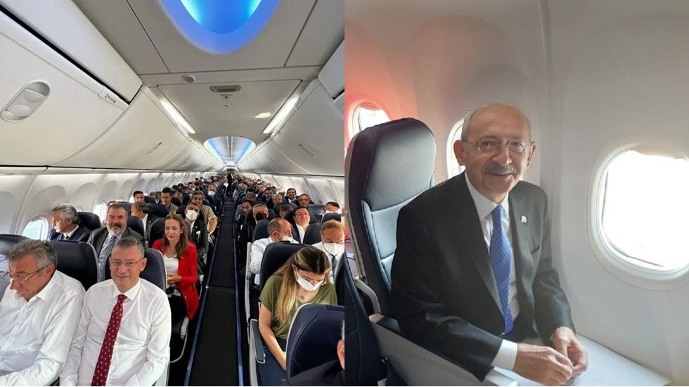 Kılı&ccedil;daroğlu ve 120 milletvekili aynı u&ccedil;akla Erzurum&rsquo;a u&ccedil;tu&hellip;