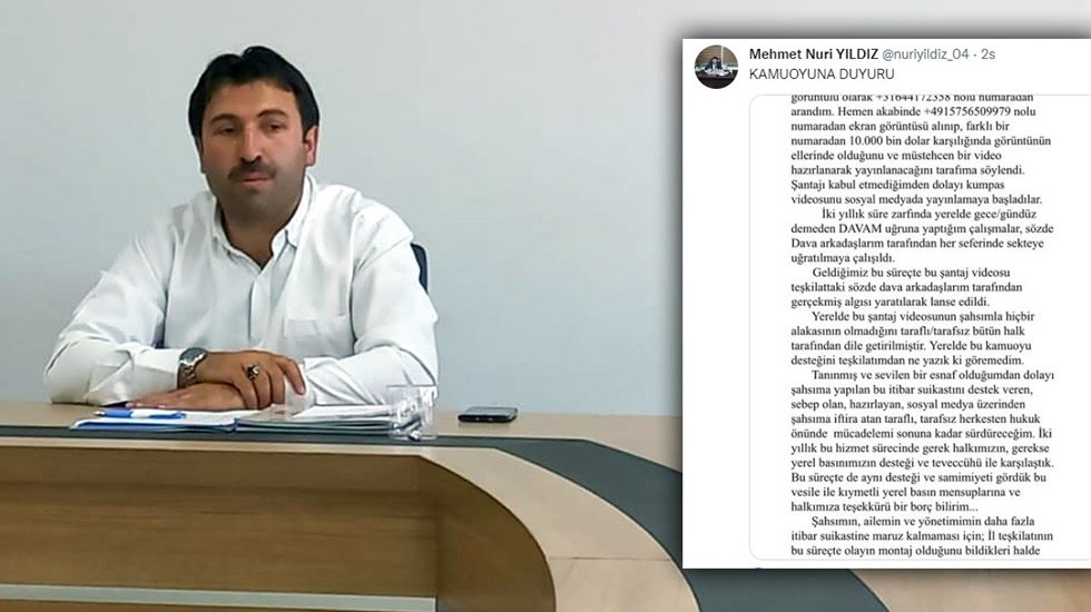 'M&uuml;stehcen g&ouml;r&uuml;nt&uuml;leri' sosyal medyada paylaşılan AKP Ağrı Merkez İl&ccedil;e Başkanı istifa etti