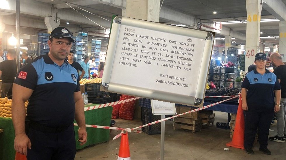 Vatandaşa k&ouml;t&uuml; davranan pazarcıya 1 hafta men