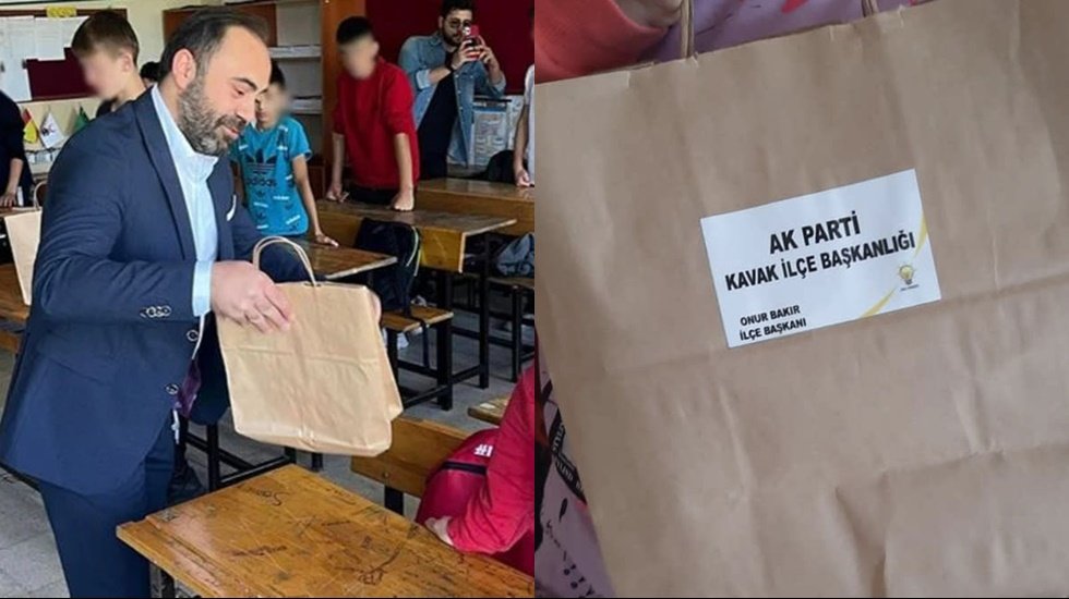 AKP, &ouml;ğrencilere parti amblemli kırtasiye seti dağıttı