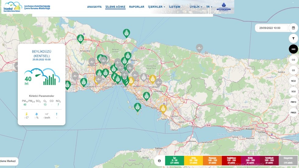 Beylikdüzü’nün ‘Hava kalitesi’ ölçüm sonuçları halkın bilgisine sunuluyor…