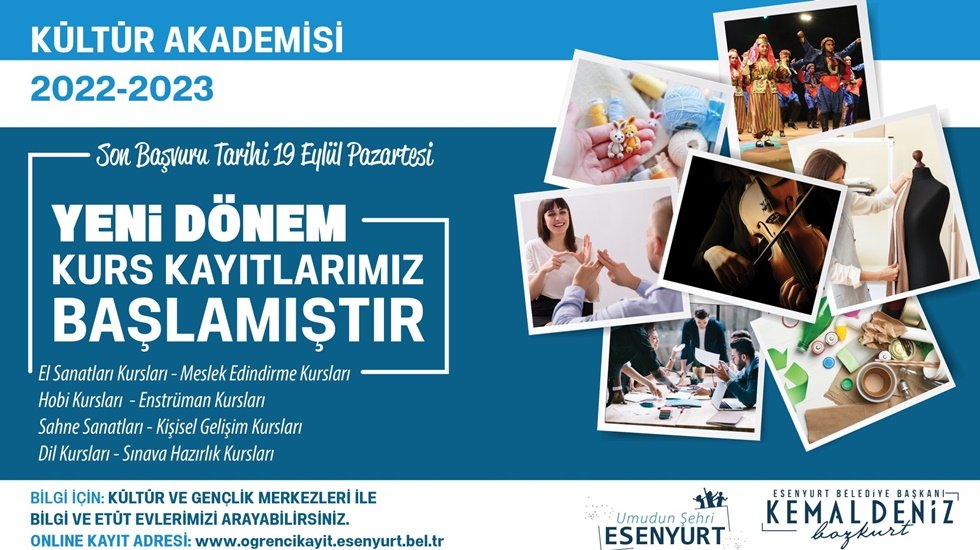 Kültür ve sanat kurslarının kayıtları başladı
