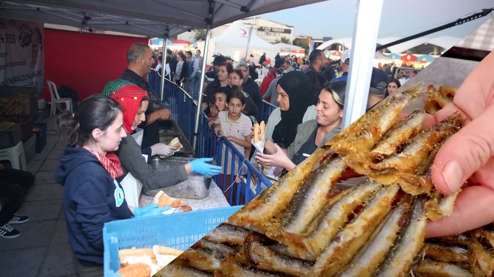 Trabzon Festivali’nin düzenlendiği Küçükçekmece’de 3 ton hamsi ikram edildi