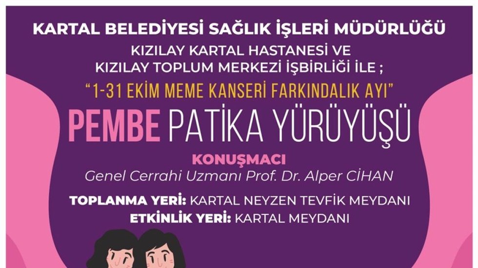 Kartal Belediyesi’nden Meme Kanserine Farkındalık İçin Pembe Patika Yürüyüşü