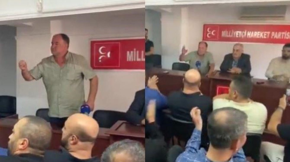 MHP&rsquo;yi karıştıran telefon konuşmas: MHP&rsquo;liler MHP il binasını bastı