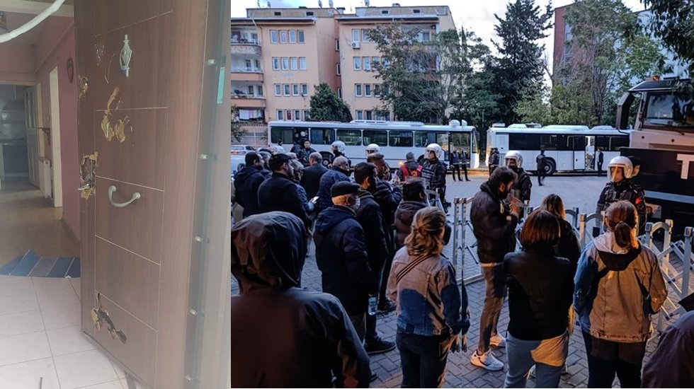 Tozkoparan'da ko&ccedil;başıyla, kapılarını a&ccedil;amadıkları dairelere duvarı kırarak girdiler&hellip;
