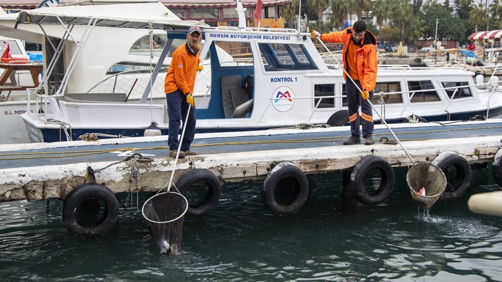 Denize ve canlılara zarar veren 289 metrek&uuml;p atık toplandı