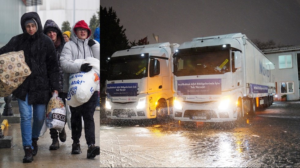 Beylikd&uuml;z&uuml; halkının yardımları Belediyenin tırları ile b&ouml;lgeye hareket etti