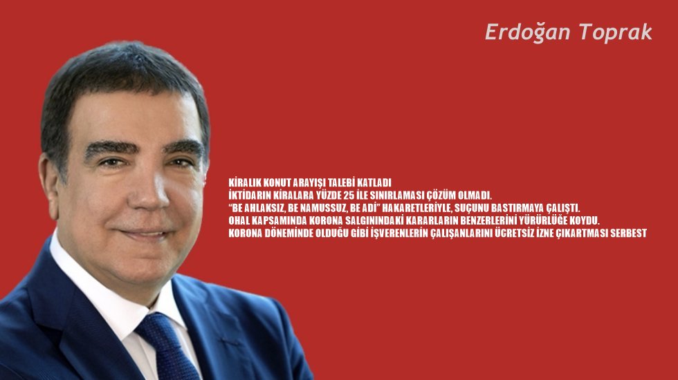 CHP&rsquo;li Toprak: &ldquo;Deprem gerek&ccedil;esiyle ilan edilen OHAL&rsquo;in ger&ccedil;ek hedefi, yasak ve susturmadır!&rdquo;