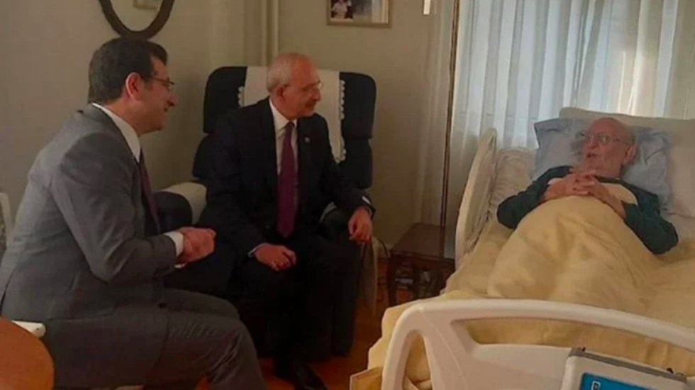 Kılı&ccedil;daroğlu ve İmamoğlu'ndan H&uuml;samettin Cindoruk'a ge&ccedil;miş olsun ziyareti