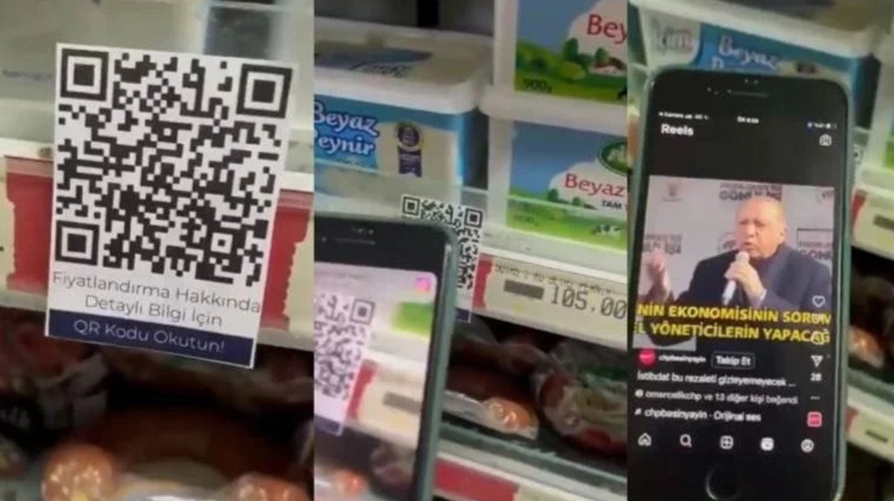 CHP&rsquo;li gen&ccedil;lerden bu sefer de &lsquo;QR kod&rsquo;lu etiket protestosu