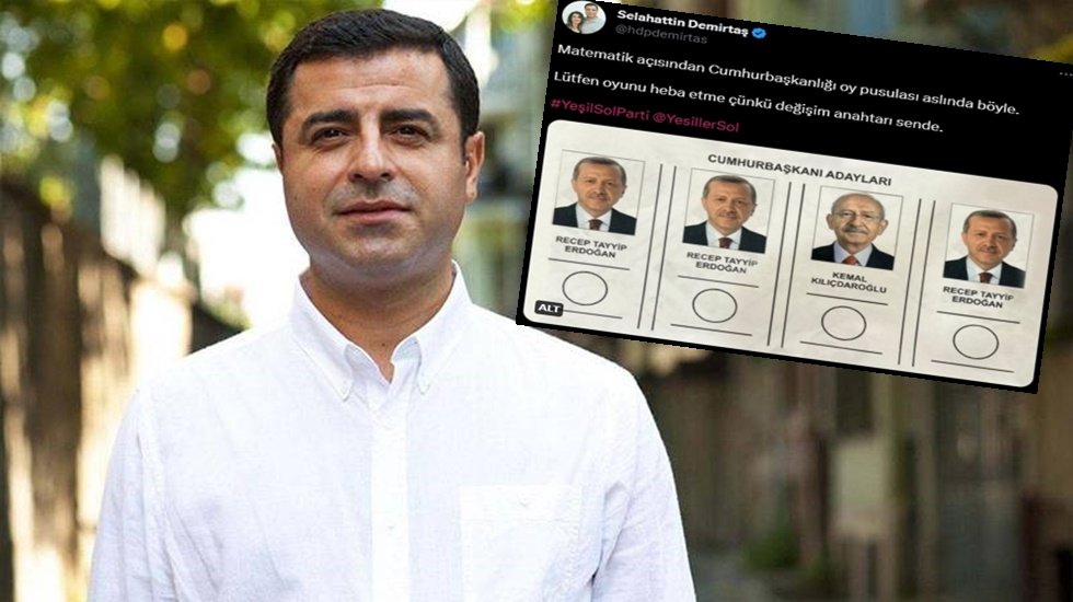 Selahattin Demirtaş bu safer de 'oy pusulasını' paylaştı: &ldquo;Aslında b&ouml;yle...&rdquo;