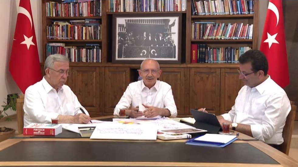 "Yiğitlerim" başlığıyla paylaştı! Kılı&ccedil;daroğlu, İmamoğlu ve Yavaş aynı videoda...