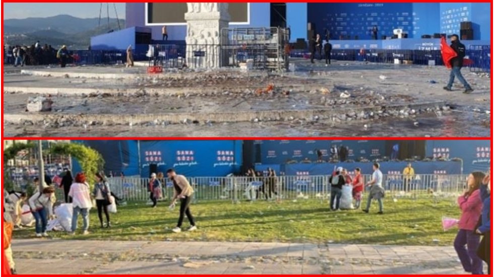 İki miting sonrası &ccedil;ekilen fotoğraflar farkı ortaya koydu...