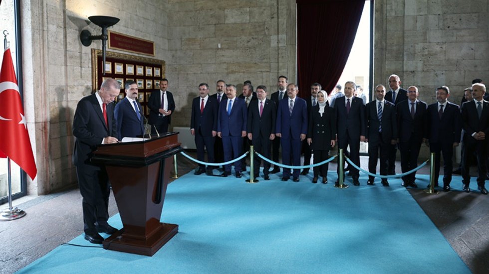 Cumhurbaşkanı Erdoğan ve bakanlar Anıtkabir'de