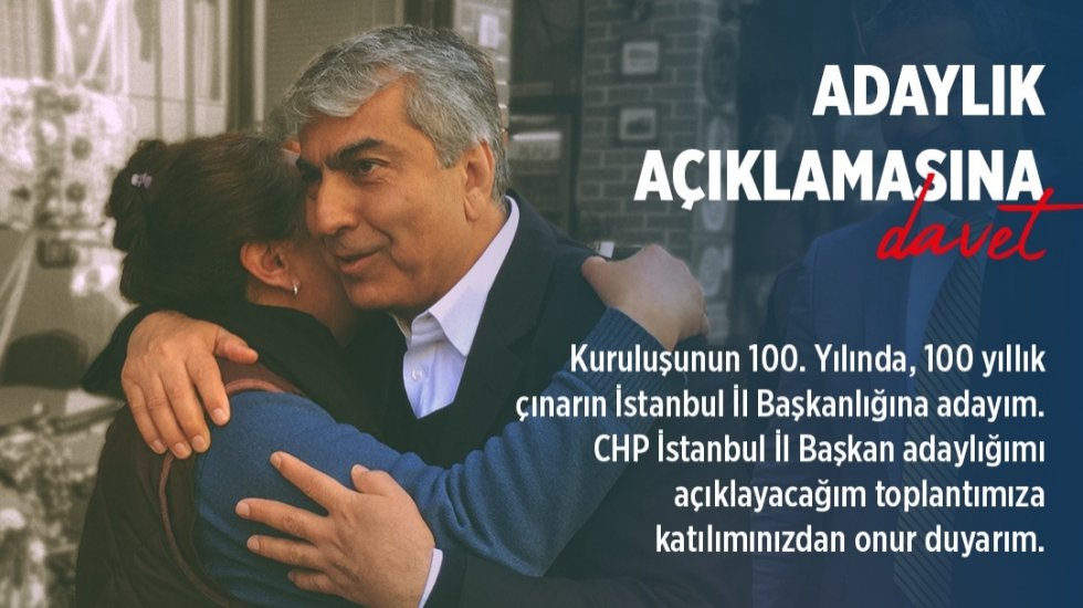 Cemal Canpolat: "Kuruluşunun 100. Yılında, 100 yıllık &ccedil;ınarın İstanbul İl Başkanlığına adayım"