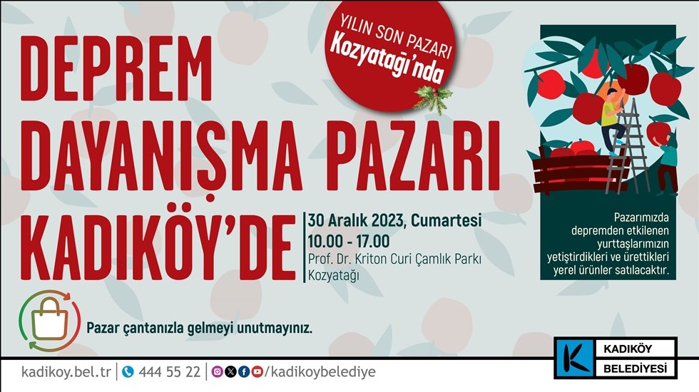 Deprem Dayanışma Pazarı bug&uuml;n Kadık&ouml;y Kozyatağı&rsquo;nda