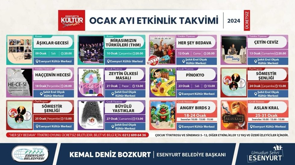 Esenyurt’ta Ocak Ayı Kültür Sanatla dopdolu geçiyor