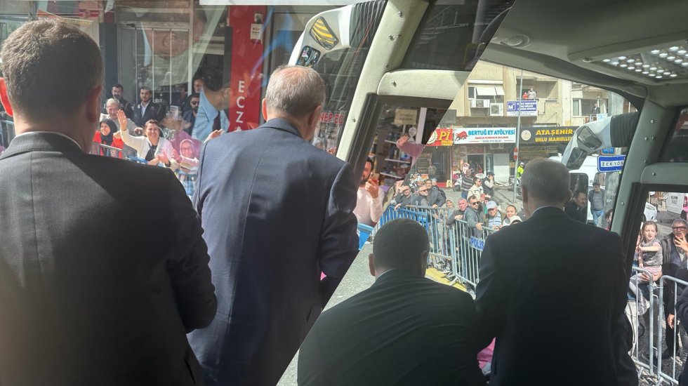 S&uuml;leyman Soylu, Erdoğan'ın se&ccedil;im otob&uuml;s&uuml;nde...