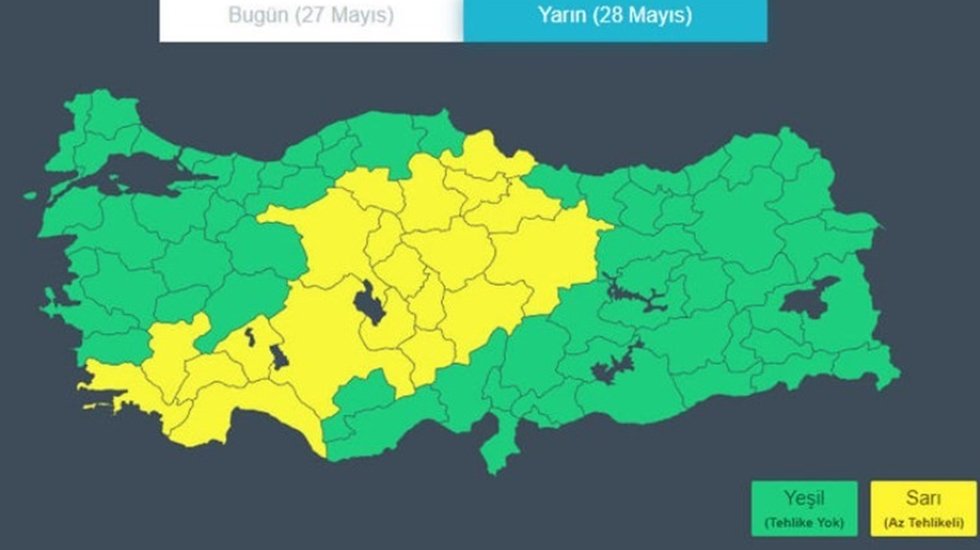 Meteoroloji'den 20 kent i&ccedil;in "sarı" alarm...