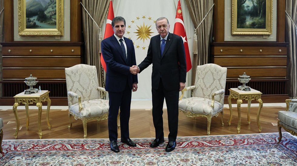 Cumhurbaşkanı Erdoğan, IKBY Başkanı Barzani ile g&ouml;r&uuml;şt&uuml;...