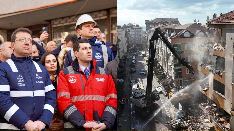 Avcılar&rsquo;da İmamoğlu&rsquo;nun g&ouml;zetiminde riskli bina yıkımı yapıldı